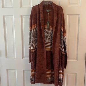 Aztec Native Design Jaquard Duster Cardigan XXL Natural Reflections NWT